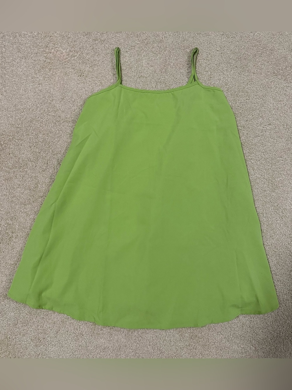 Green Flowy Spaghetti Strap Dress